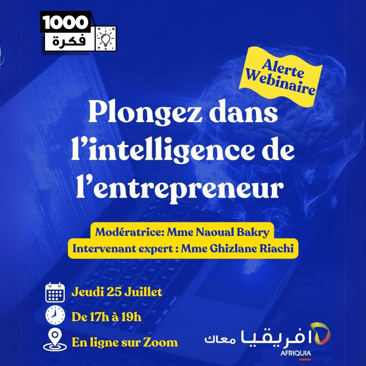 Webinaire : L'intelligence de l'entrepreneur 1000 Fikra | Start-up.ma